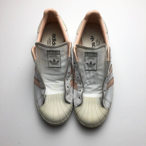 ADIDAS Superstar Leather Snakeskin Print Shell Toe Sneakers White Pink Size 7.5 - Picture 2 of 8
